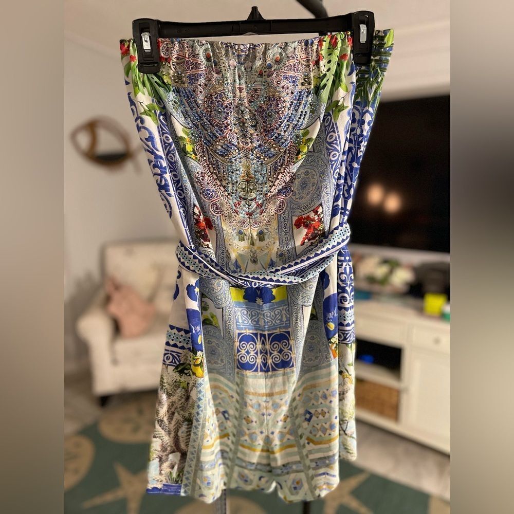 Camilla “Moonlit Mirage” 100% Silk Embellished Romper - Medium - Picture 2 of 8